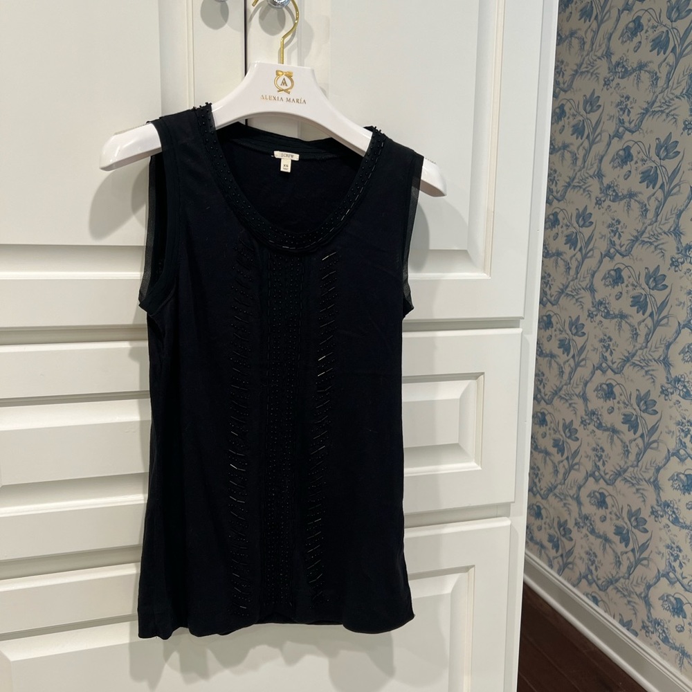 BLACK J.CREW BEADED TANK